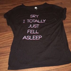 black pajama tee shirt